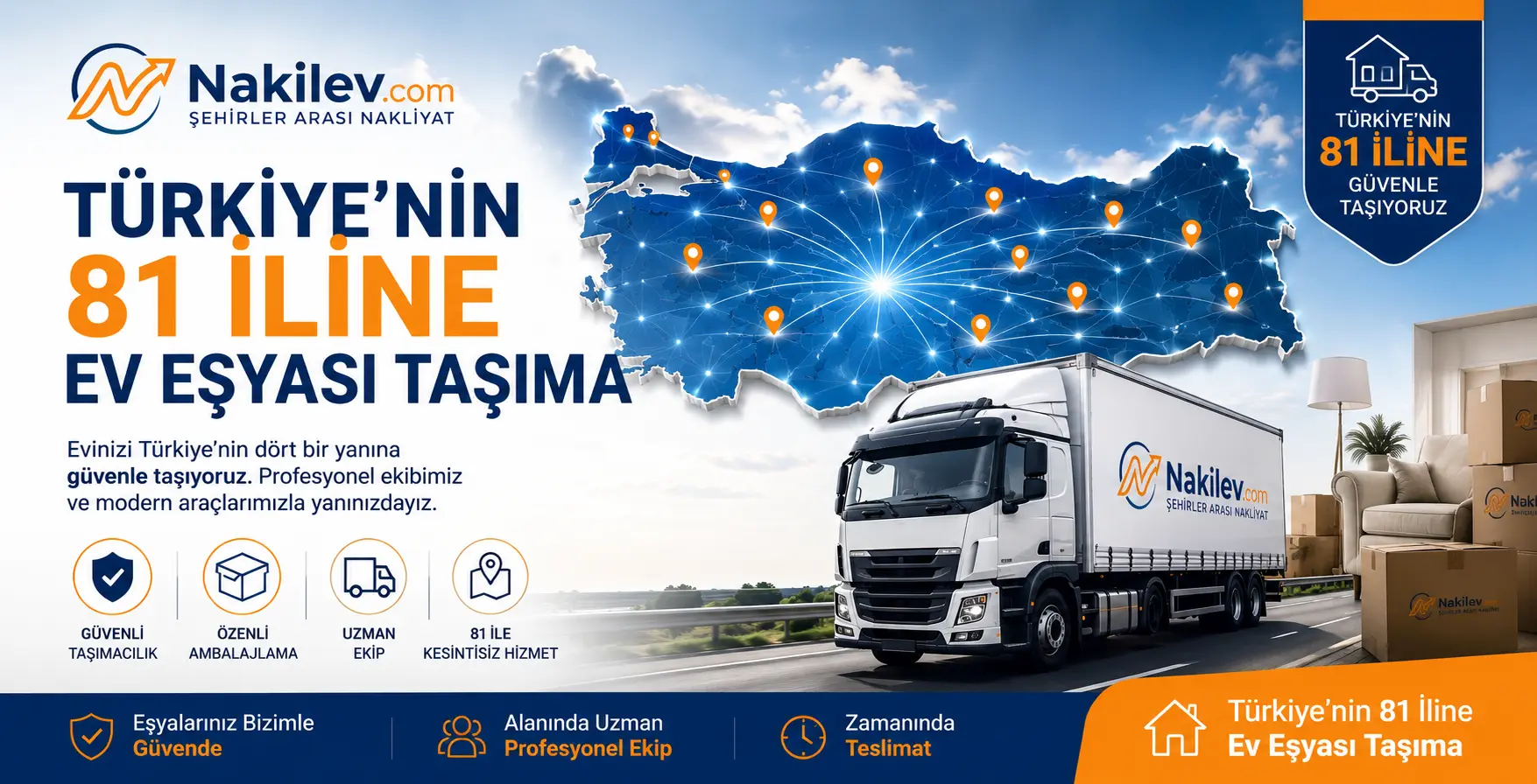Türkiye'nin 81 iline ev eşyası taşıma